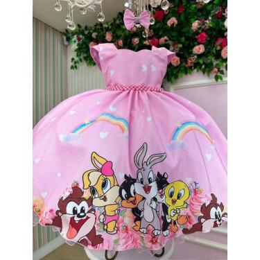 Imagem de Vestido Ysa Kids Looney Tunes Baby Rosa - Fabuloso Ateliê, 1, Rosa pas