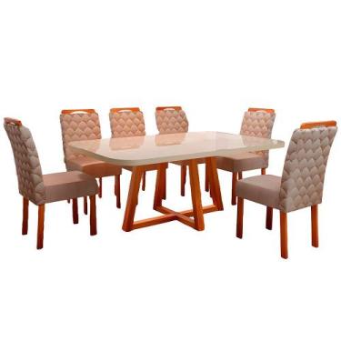 Imagem de Conjunto de Mesa Bom Pastor Cross com 6 Cadeiras Potenza Lord, OFFWHIT