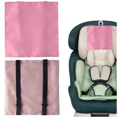 Imagem de Toeloioh 2 peças de capa de assento de carro de cetim para bebês, antiderrapante e confortável protetor de cabelo para assento de carro de bebê, capa de encosto de cabeça amigável para a pele para