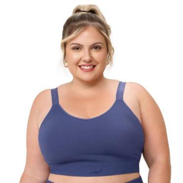 Imagem de Top Fitness Rib com Bojo Removível sem Costura Plus Mirtilo Zee Rucci,