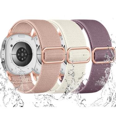 Imagem de Maledan Pulseiras elásticas para Samsung Galaxy Watch 8/Galaxy Watch 8 Classic Women Men, pacote com 3 pulseiras esportivas de nylon macio à prova d'água para Samsung Watch8 de 40 mm e 44 mm/Watch8