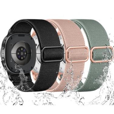 Imagem de Maledan Pulseiras elásticas para Galaxy Watch 8/Galaxy Watch 8 Classic Women Men, pacote com 3 pulseiras esportivas de nylon resistente à água para Samsung Watch8 de 44 mm/40 mm/Samsung Watch8 Classic