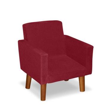 Imagem de Mini Poltrona Decorativa Infantil Nina Suede Vermelho LM Decor - Sonho