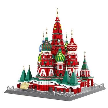 Imagem de Wange Saint Basil's Cathedral, Blocos de Montar Arquitetura Moscou, Vermelho e Verde, 3213 Peças, Modelo 6213, Catedral São Basílio