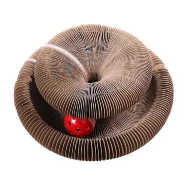 Imagem de Generic Arranhador de gato acordeão, brinquedo de papelão, placa de arranhar para gatos, cuidados com as garras para gatos de todas as idades, órgão de jogo