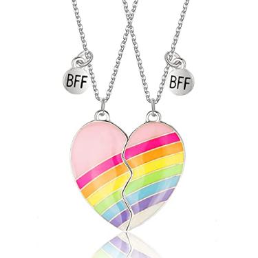 Imagem de GOVENUS Colar com pingente de amizade com coração ou gato, melhor amigo para meninas, aço inoxidável 316L, Aço inoxidável, Sem Pedra Preciosa