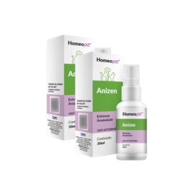 Imagem de 2 Anizen 30ml Anti Estresse Irritabilidade Homeopatia Para Cães Gatos Kit
