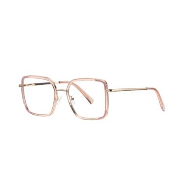 Imagem de Armação de óculos anti-luz azul masculina e feminina de metal grande (6)