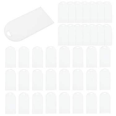 Imagem de 40 peças de cartões de acrílico para lugares, cartões de nome retangulares de acrílico, cartões de assento em branco, espaços decorativos de acrílico DIY, placas reservadas de casamento DIY para