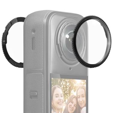 Imagem de Protetor de lente para Insta360 X5, capa protetora de lente de PC com revestimento antirreflexo para acessórios Insta 360 X5, à prova de arranhões/quedas/poeira, compatível com grande angular, trava