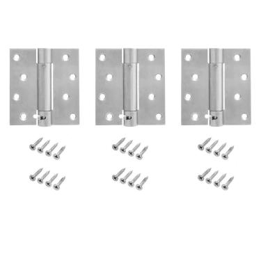 Imagem de 3 Dobradiça Inox Mola Fechamento Automático Suave Fechamatic