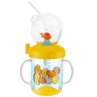 Imagem de Copo de bebida com esguicho de baleia, 2025 copos infantis com bico sem derramamento, garrafa de água fofa com tampas e canudos, garrafa de água portátil à prova de vazamento de canudo à prova de