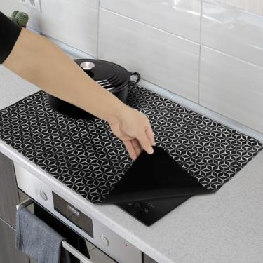 Imagem de Tapete de indução para fogão de indução, capas de silicone para indução resistente ao calor, protetor de fogão de indução 78 × 51 cm, antiderrapante, protetor contra arranhões para fogão de indução