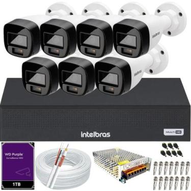Imagem de Kit Intelbras 7 Câmeras Vhd 1120b Full Color Dvr 3108c Hd 1TB Colorido