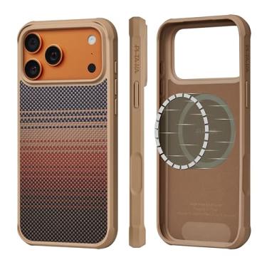 Imagem de pitaka Capa para iPhone 17 Pro de 6,3 polegadas, capa protetora de nível militar, compatível com MagSafe, tecido de fibra de aramida 1500D e TPU combinados, ProGuard - Sunset