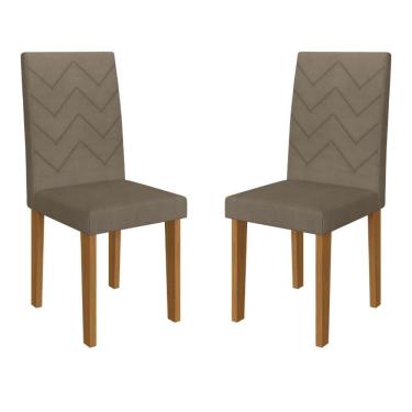 Imagem de Kit 2 Cadeiras De Jantar Estofadas 43,5cm Multimóveis CR50215 Cacau