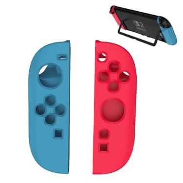 Imagem de Case Cover for Nintendo Switch 2 Joy-Con Controller,Soft Silicone Protective Cover Case for Switch 2 Joy Con, Easy Installation,Anti-Scratc,Anti-Fingerprint,Blue+Red