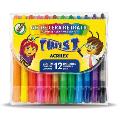 Imagem de Giz de cera Retrátil Twist 12 cores 09010 Acrilex