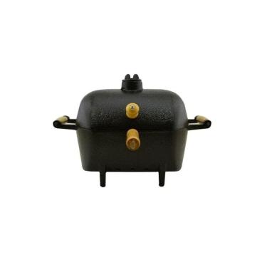 Imagem de Mini Churrasqueira A Bafo Alumínio Fundido Craqueada Dourada