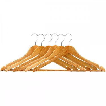 Imagem de Cabide De Madeira Clara Kit Com 12 Peças Tam.44,5 Cm.