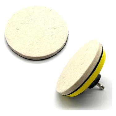 Imagem de Conjunto de 4 peças/conjunto de almofadas de polimento de feltro de lã, kit de adaptador de broca, polimento de vidro, aço inoxidável, polidor (7,6 cm)