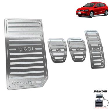 Imagem de Descanso + Pedaleira Volkswagen Gol Trendline G6 G7 Prata