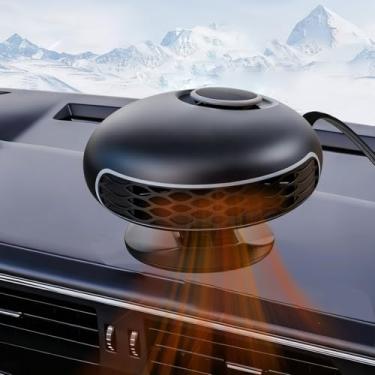 Imagem de Aquecedor portátil de carro com suporte Scution, descongelador rápido de aquecimento e resfriamento de 12V 180W com plugues no isqueiro para carro