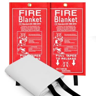 Imagem de FJNATINH Cobertores de incêndio de emergência para casa - 1 pacote com 101 x 101 m cobertor de fibra de vidro para cozinha e casa (2)