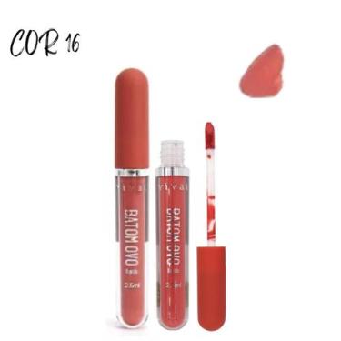 Imagem de Batom LÍquido Matte Ovo Alta Fixação Pigmentação Vivai 2,5ml, Cor16