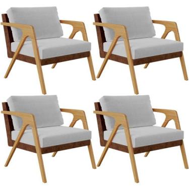 Imagem de Kit 4 Poltronas Decorativas Para Sala De Estar Pietra L02 material sin