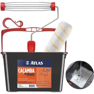 Imagem de Caçamba Balde Para Pintura 10L + Garfo + Rolo Pintura 23Cm