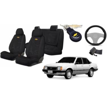 Imagem de Kit Capas Tecido Elegantes para Bancos Monza 1982 a 1995 + Volante + C