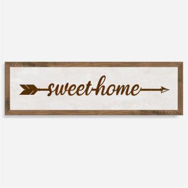 Imagem de Quadro Rústico Flecha Sweet Home - Decoração Artesanal - Arks Presente