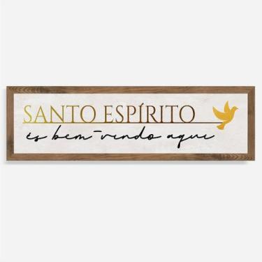 Imagem de Quadro Rústico Santo Espírito - Bem-vindo Aqui - Arks Presentes