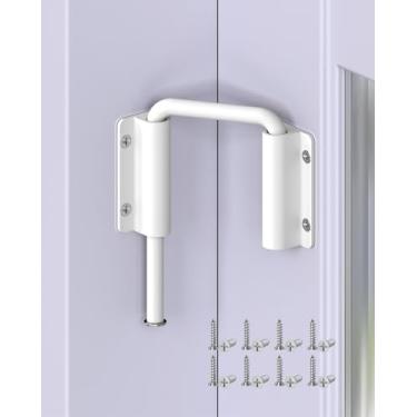 Imagem de Anobeyi Trava de porta deslizante multiângulo, trava de porta de liga de alumínio 90/180 graus para porta de celeiro simples/dupla, janela, armário, cerca, pátio, galpão - trava de segurança em U