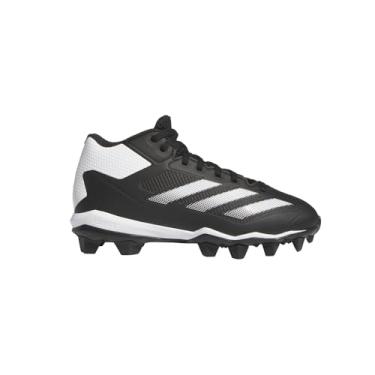 Imagem de adidas Tênis de beisebol masculino Adizero Impact cano médio, Preto/branco/preto, 1 Little Kid
