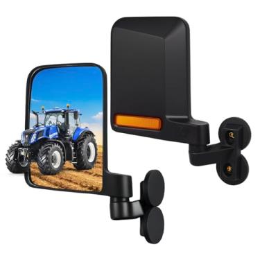 Imagem de Retrovisor de trator magnético, espelhos magnéticos fortes para empilhadeiras, escavadeiras pequenas, cortadores de grama, tiras refletivas externas em espelhos, sem necessidade de instalação, 1 par