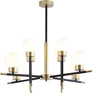 Imagem de Lustre Mid Century Lustre Leite Branco Globo Vidro Pendente Luminária com Hastes Ajustáveis Iluminação Pendurada para Sala de Jantar Quarto Cozinha Sala de Estar Hall de Entrada (Tamanho: 1