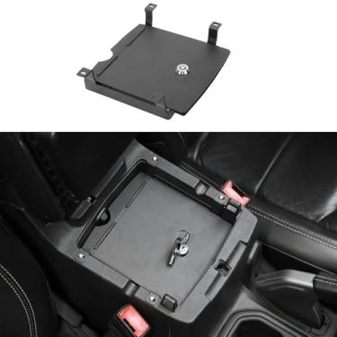 Imagem de SAFECenter Console Organizador de Armas Cofre com Trava para Jeep Wrangler JL JLU 2018-Presente para Gladiador JT 2020-Presente Preto Acessórios de Armazenamento