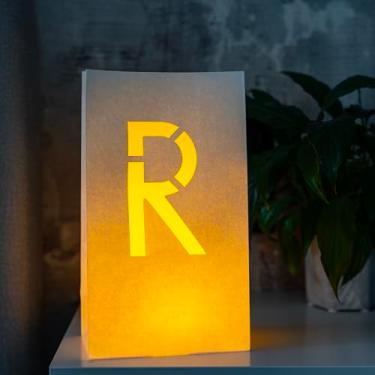 Imagem de WYMM Sinal com letra R iluminada - Bolsas luminosas perfeitas para faixa personalizada de feliz aniversário, decorações de propostas, decorações de festa de noivado e faixa de parabéns para o seu ente