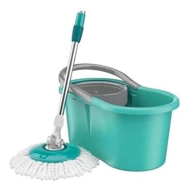 Imagem de Mop 360 Automático Giratório com Balde e Cesto Inox Ideal para Limpeza Rápida