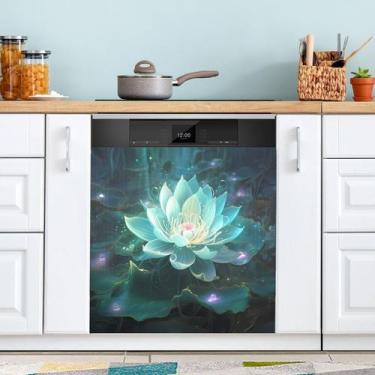 Imagem de Tampa magnética para máquina de lavar louça JIPONI Glowing Lotus Flowe