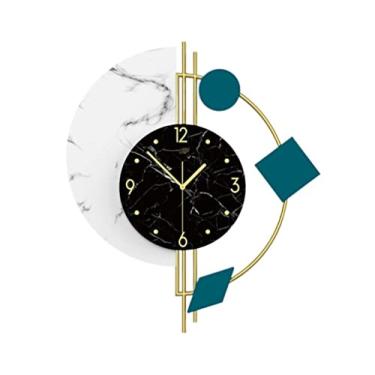 Imagem de WYUYIWH Relógio de parede para quarto relógios de metal decorativos personalidade criativa sem tique-taque relógio de quartzo silencioso para casa cozinha sala de estar quarto escritório relógios de