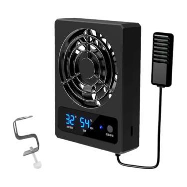 Imagem de Generic Ventilador de ventilação para répteis, higrômetro inteligente com controle de umidade e alarme de alta temperatura, ventilador silencioso para cobra, Celsius