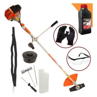 Imagem de Roçadeira Vulcan Vr430s / VR430 S 43cc + Oleo Lubrificante 2T Toyama + Óculos + Luvas