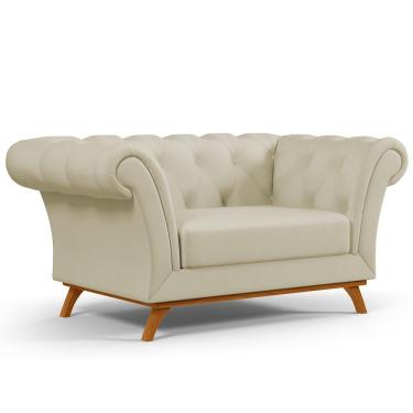 Imagem de Sofá 2 Lugares Para Sala de Estar Império 150 cm D02 Corano Bege C-26 - Lyam Decor