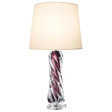 Imagem de BASE PARA ABAJUR MURANO CROMADO E ROXO (D)12CM (A)45CM 1X40W E27