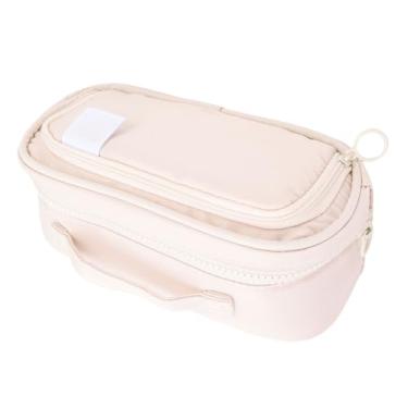 Imagem de Fafeicy Bolsa de Lápis de Lona de Grande Capacidade, Com Organizador Removível, Bolsa de Armazenamento de Material de Escritório Escolar Bege, para Estudantes e Professores