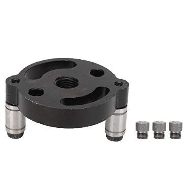 Imagem de Guia de broca de cavilha para carpintaria, Perfurador reto de 3 furos de liga de alumínio, Guia de broca de madeira (preto), serra copo