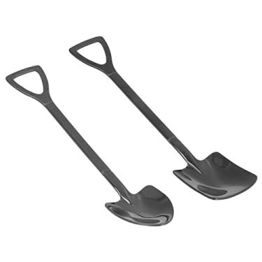 Imagem de Acouto 2 Peças de Colheres de Sobremesa e Melancia de Aço Inoxidável - Ergonômicas, Design Brilhante para Sorvete, Frutas e Muito Mais - Presente (Terno preto [caixa preta])